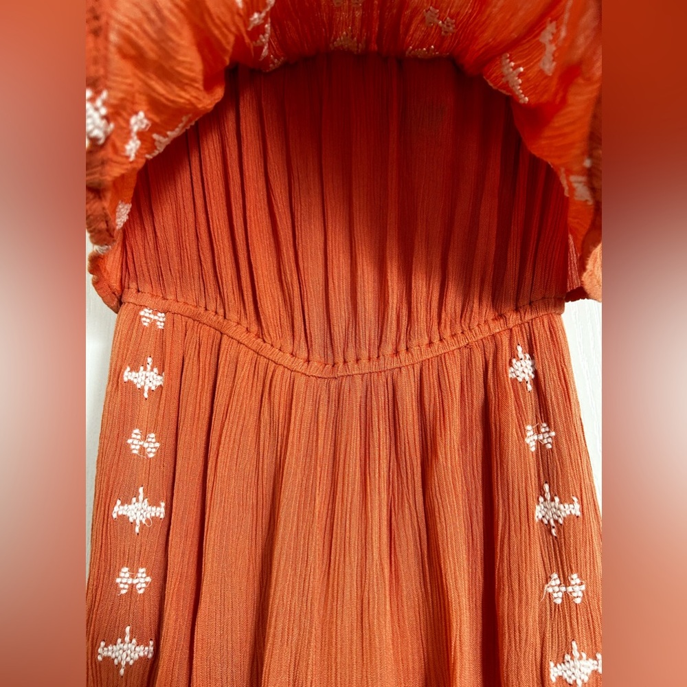 Sincerely Jules Jumpsuit women’s XS orange white NWT - Picture 5 of 14